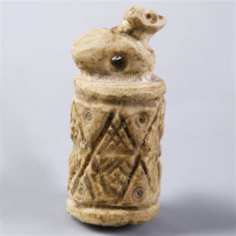Uruk Cylinder Seal With Ram Shaped Finial Near Eastern Antiquities