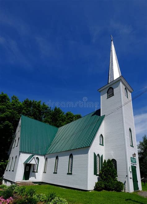 Beautiful Old Church In Quebec Stock Photo Image Of Quebec White