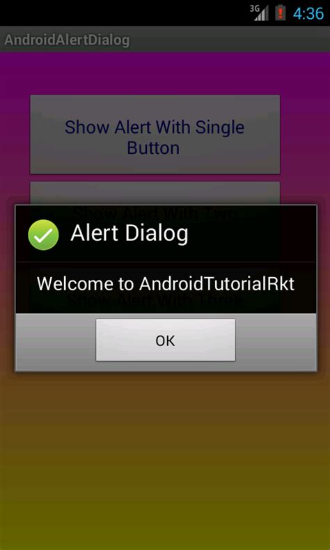 Android Tutorials Android Alert Dialog Example