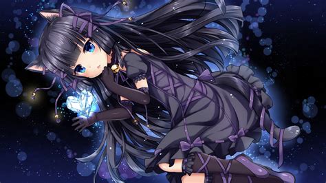 Download 2560x1440 Anime Cat Girl Lolita Black Hair