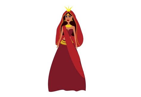 Indian Princess Vector Illustration Graphics Creative Market