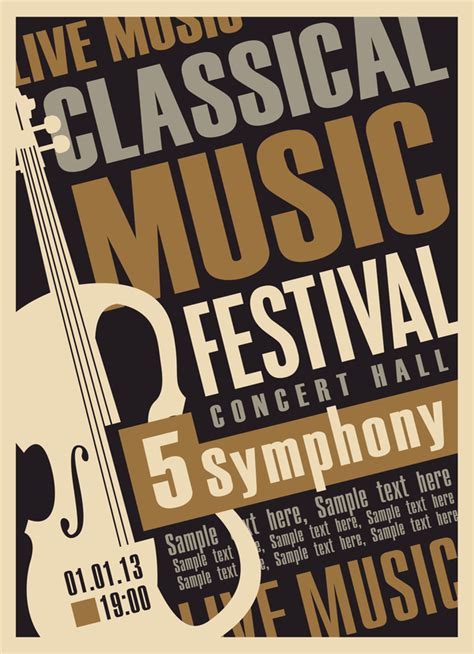 Classical Music Retro Concert Poster Template 04 Free Download