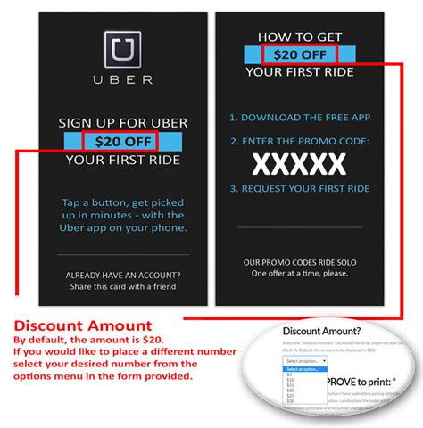 When buying your card for you or a loved one, you can choose from any amount from $25 to $200 and shipping of these cards is free with usps first class as a special bonus, look for an uber discount code for when you pay with an eligible american express card. Uber Referral Cards : Buy cheap Uber Driver Business Cards
