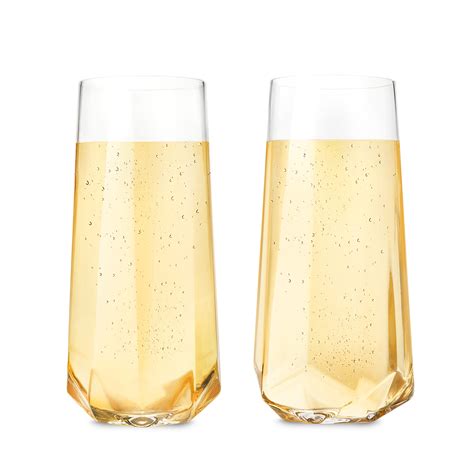 Raye Faceted Crystal Champagne Glass Set Of 4 Viski Touch Of Modern