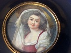 Portrait miniature painted on ivory - signed Lebrun - Marguerite ...