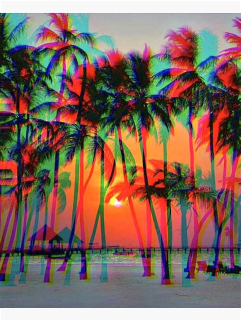 Trippy Beach Sunset Sticker For Sale By Zookieyt Redbubble