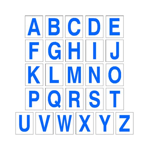 Alphabet Letter Sticker Pack Blue Safety Uk