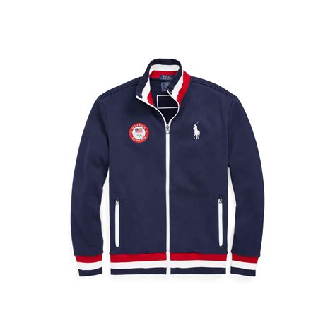 Lyst Polo Ralph Lauren Team Usa Fleece Track Jacket In Blue For Men
