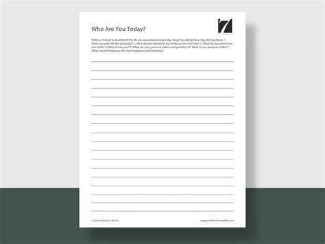 Self Discovery And Life Purpose Worksheet Who Are You Today Etsy