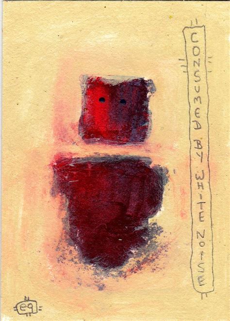 Consumed By White Noise E9art Aceo Abstract Figurative Outsider Folk