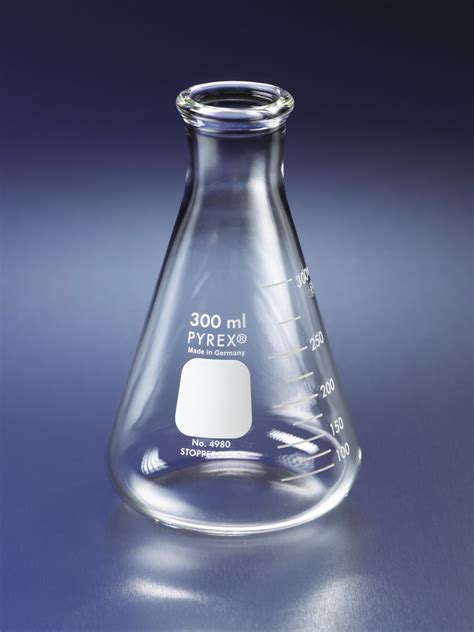 Pyrex® Narrow Mouth Erlenmeyer Flask With Heavy Duty Rim Graduated