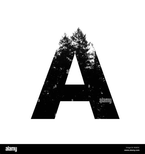 Letter A Hipster Wilderness Font Lettering Outdoor Adventure Stock