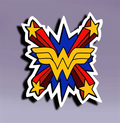 Sticker Wonder Woman Wonder Woman Sticker Superhero Etsy