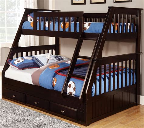 Discovery World Furniture Twin Over Full Espresso Mission Bunk Bed