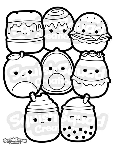 Squishmallow Coloring Page Printable Squishmallow Coloring Etsy Cow