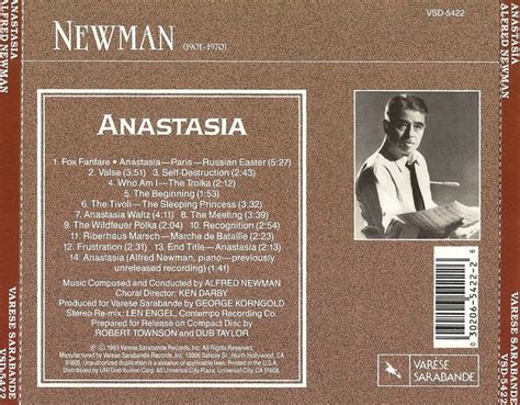 Film Music Site Anastasia Soundtrack Alfred Newman Colosseum