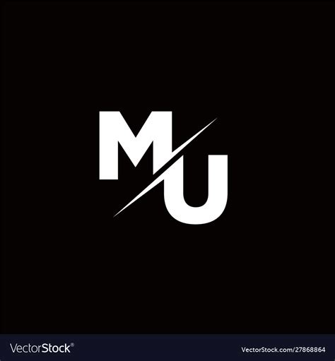 Mu Logo Letter Monogram Slash With Modern Logo Vector Image