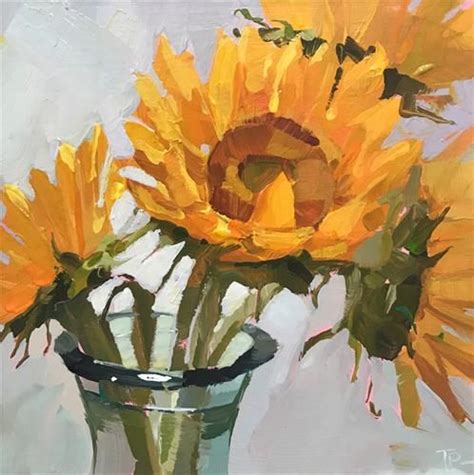 Daily Paintworks Sunflower Season Original Fine Art For Sale
