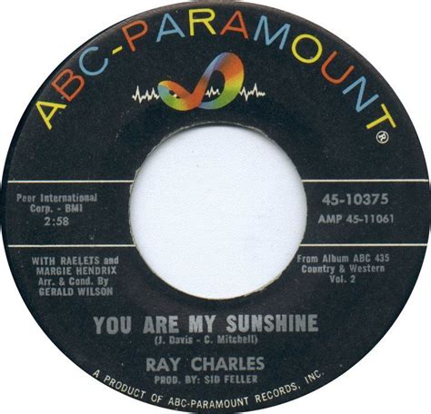 You Are My Sunshine Ray Charles Music Memories Oldies Music Ray Charles