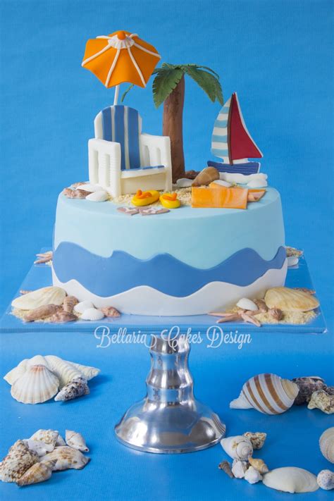 While the dessert doesn't have to be a surprise, it should delight the bride. Beach Theme Bridal Shower Cake - CakeCentral.com