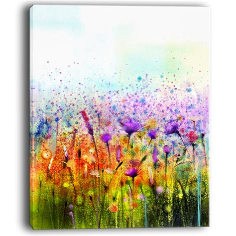 Abstract Cosmos Of Colorful Flowers Large Flower Canvas