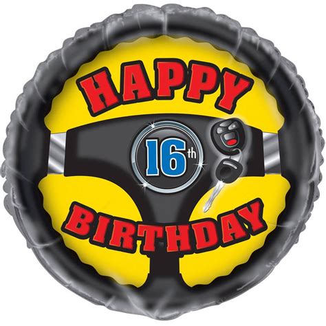18 Foil First Car 16th Birthday Balloon