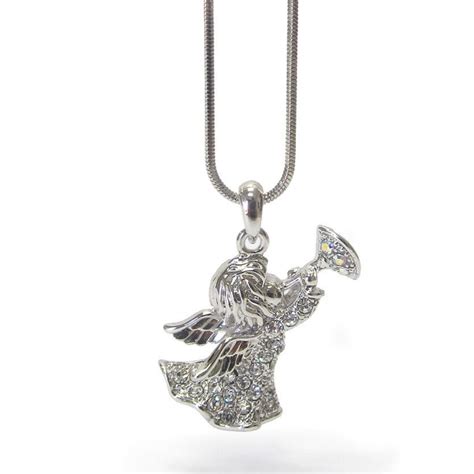 Crystal Angel Pendant Necklace Silver New Necklaces And Pendants