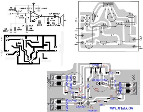 Simple audio amplifier circuit diagram using 555 timer ic. TDA2050 Amplifier Layout and Circuit Diagram