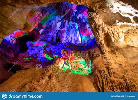 Amazing Colors Of Jenolan Caves New South Wales Australia Stock Photo