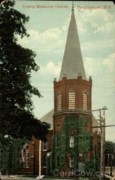 The front is decorated with doric pilasters. Trinity Methodist Church Poughkeepsie, NY