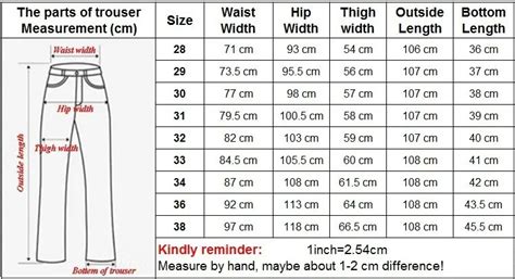 Mens Clothing And Accessories Mens European Pant Size Conversion