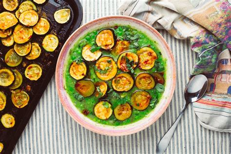 Spicy Roast Courgette And Pea Soup A Quick And Fresh Soup