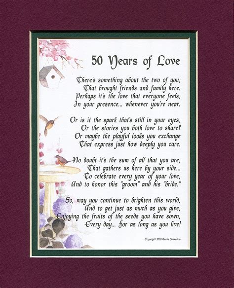 Genie S Poems Th Wedding Anniversary Poem Gift Present Th
