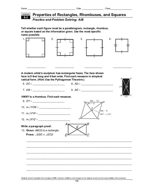 Properties Of Squares Worksheet Fill Online Printable Fillable