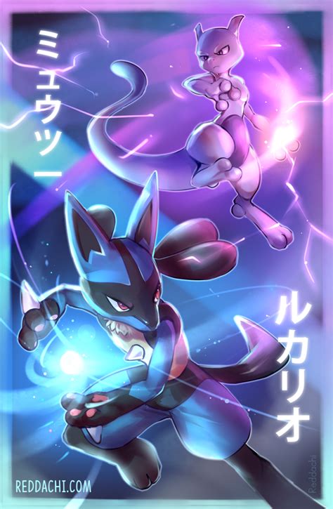 Lucario And Mewtwo Pokemon And More Drawn By Reddachi Danbooru