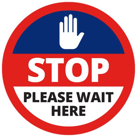 Series 1 Stop Please Wait Here Floor Graphic Circle 17 Abc