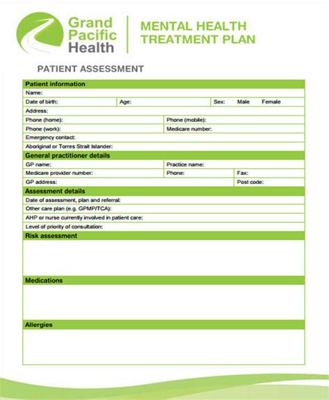 Free 14 Treatment Plan Samples Mental Health Counseling Therapy