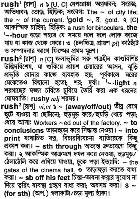 Bangla Meaning of Rush