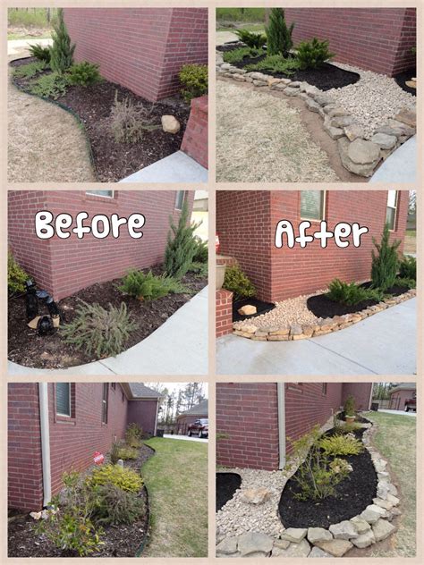 Landscape Black Mulch And Rock Back Breaking But Worth It