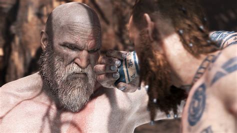 Old And Slow Kratos Vs Baldur Boss Fight God Of War Pc Mod Grandpa