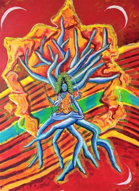 Shiva Large Poster Spiritual Psychedelic Hindu Art Dancing Shiva Third