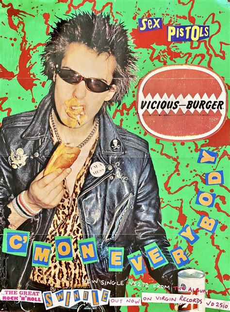 Sex Pistols Sid Vicious Promo Poster C´m On Everybody 1979 Virgin