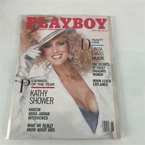 Playboy Magazine Giugno Kareem Abdul Jabbar Kathy Shower Linda Evans Eur Picclick It