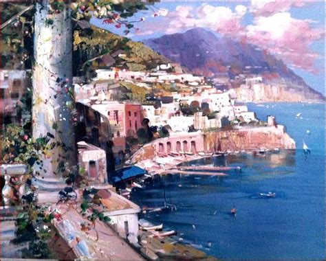 Amalfi Seascape Italy Painting By Ernesto Di Michele