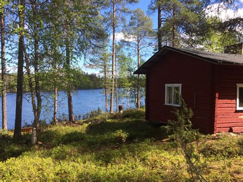 Lakeside Cottage With A Sauna Cabins For Rent In Kuusamo Finland