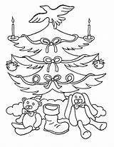 Coloring Christmas Tree Blank Printable Trees sketch template