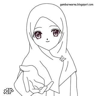 Penjelasan lengkap seputar gambar kartun muslimah bercadar, syari, cantik, lucu, keren, sedih, sahabat, berkacamata (terbaru 2019). Mewarnai Wanita Berhijab | Belajar Mewarnai Gambar
