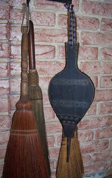 Sheepscot River Primitives Old Wood Bellows And Fireside Brooms
