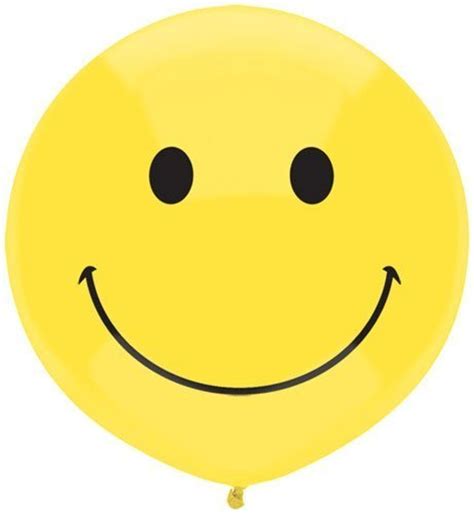 17 Inch Yellow Happy Face Smile Face Latex Balloons 2 Sided Print