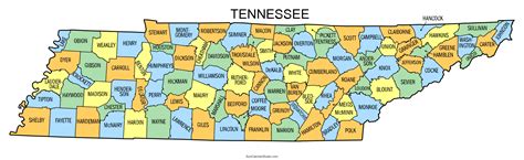 Tennessee County Map Printable State Map With County Lines Diy